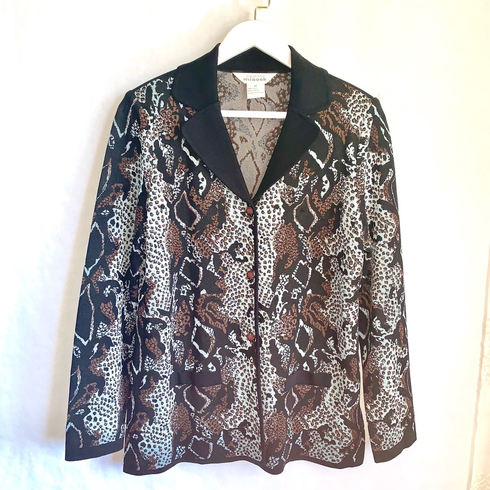 Misook Snake Pattern Cardigan Blazer - image 1